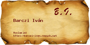 Barczi Iván névjegykártya