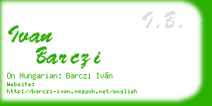 ivan barczi business card