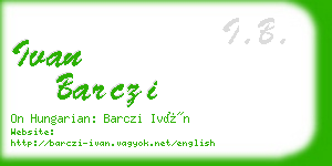 ivan barczi business card